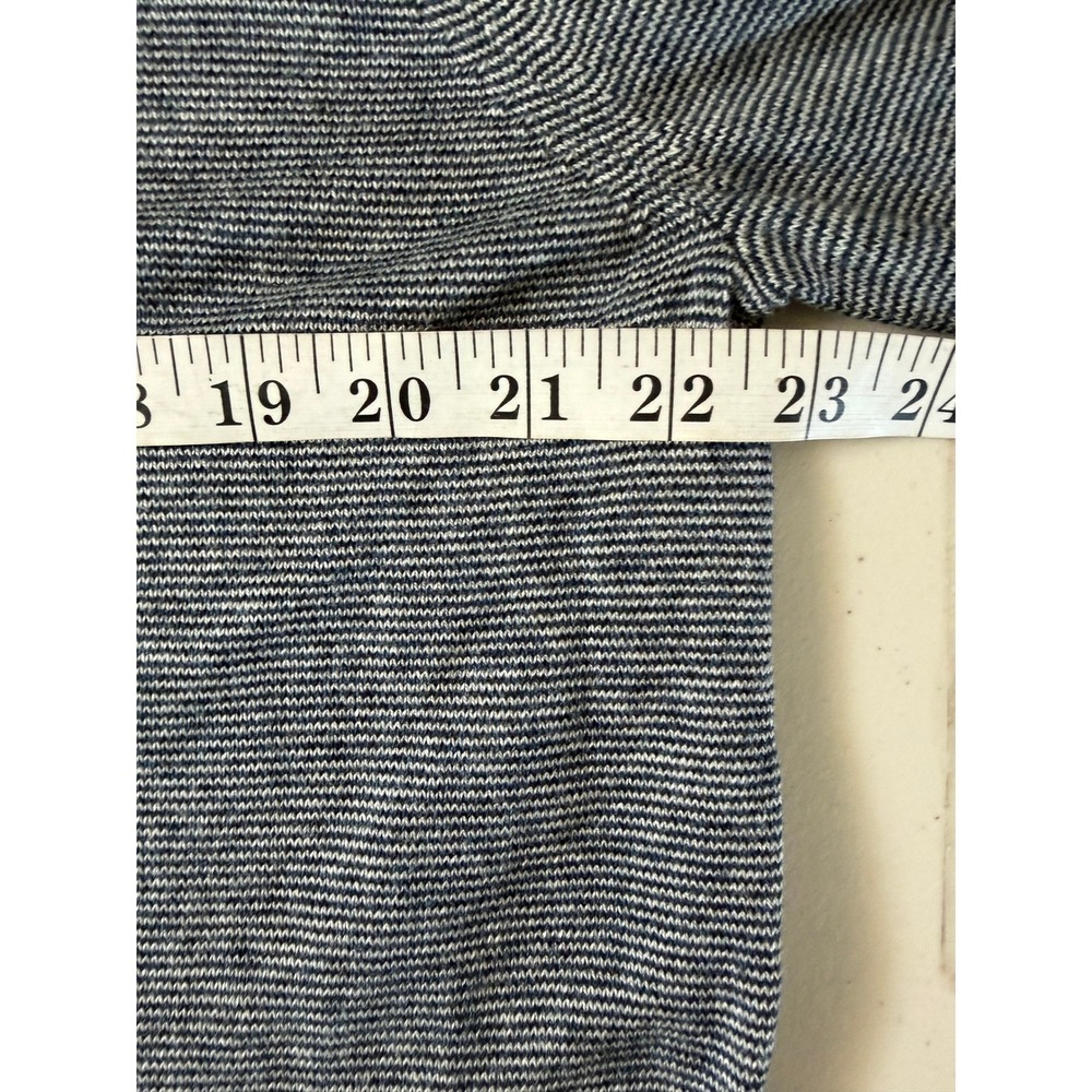 NWT Banana‎ Republic XL Cotton Silk Cashmere Striped Crewneck Sweater Blue Gray - Picture 6 of 8